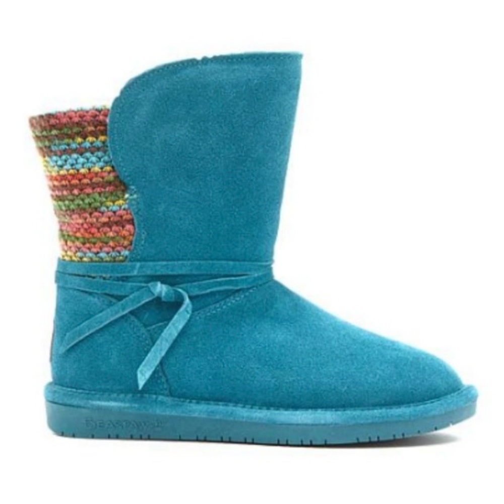 NWT BearPaw Teal Maggie Suede Boots